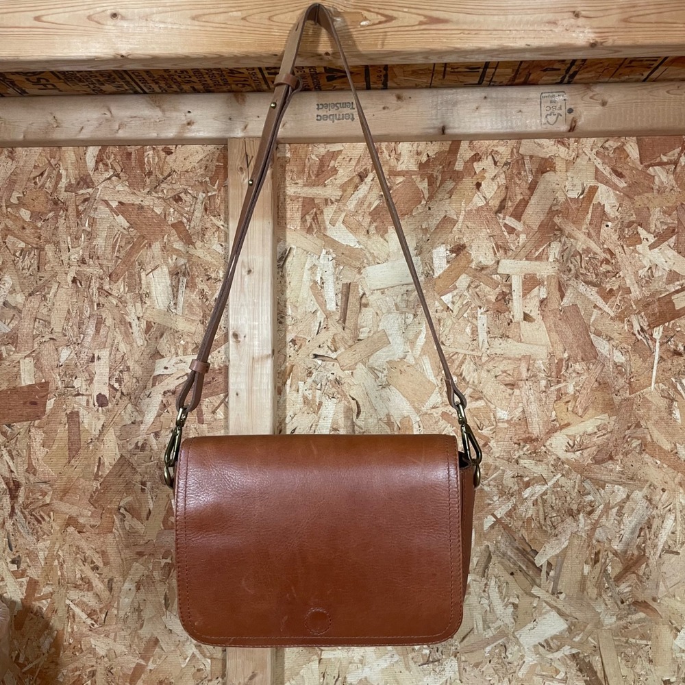 Madewell Transport Bag Womens Brown Leather Flap Adjustable Strap Crossbody